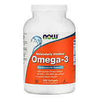 Now Foods, Omega-3 (500 капсул), омега-3, рыбий жир 180/120