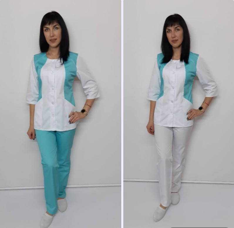 Жіночий медичний костюм Ліка стрейч-котон три чверті рукав