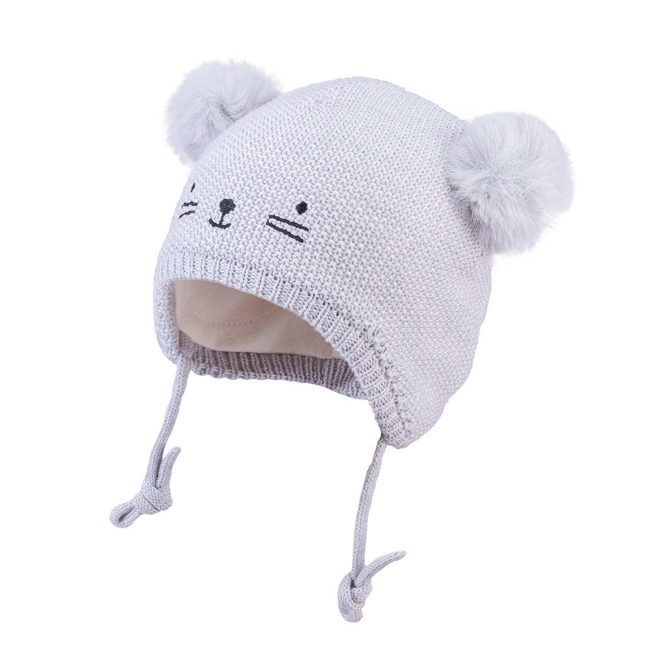 Шапка деми для новонародженої дівчинки TuTu арт. 3-005157(34-38, 38-42 ) 38-42, сірий, фото 1