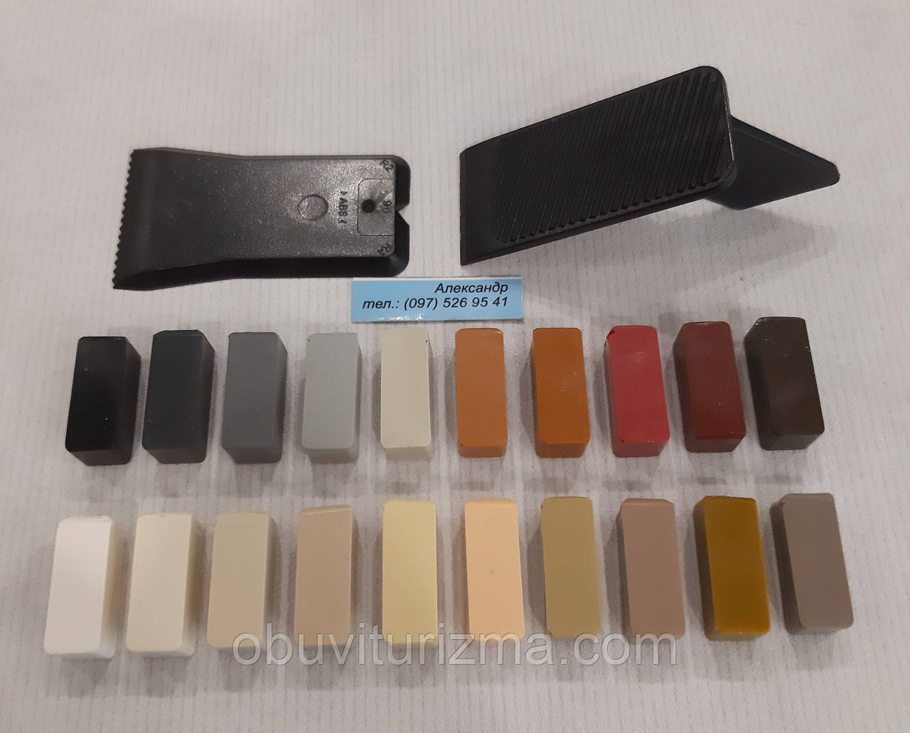 Твердий віск для ремонту плитки, ламінату, паркету NEARBY 20 шт. + шпатель 2 шт., фото 1