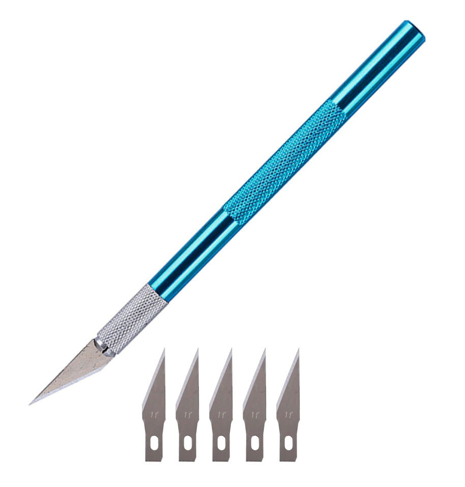 Макетний ніж BL + 5 леза №11 модельний ніж цанговий затискач хобі моделювання цанга, фото 1