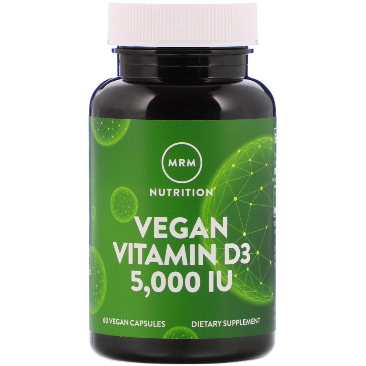 Веганський вітамін Д3, 5000 МО, 60 веганських капсул MRM