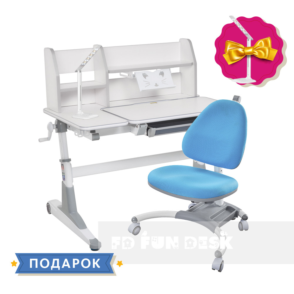Комплект для школярів Fundesk парта Magico Grey + крісло LST3 Green
