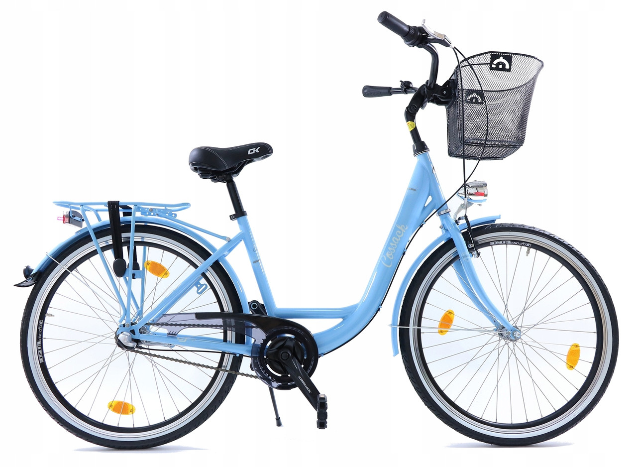 Велосипед жіночий міський Cossack LOW LINE 26 Nexus 3 Blue з кошиком Польща