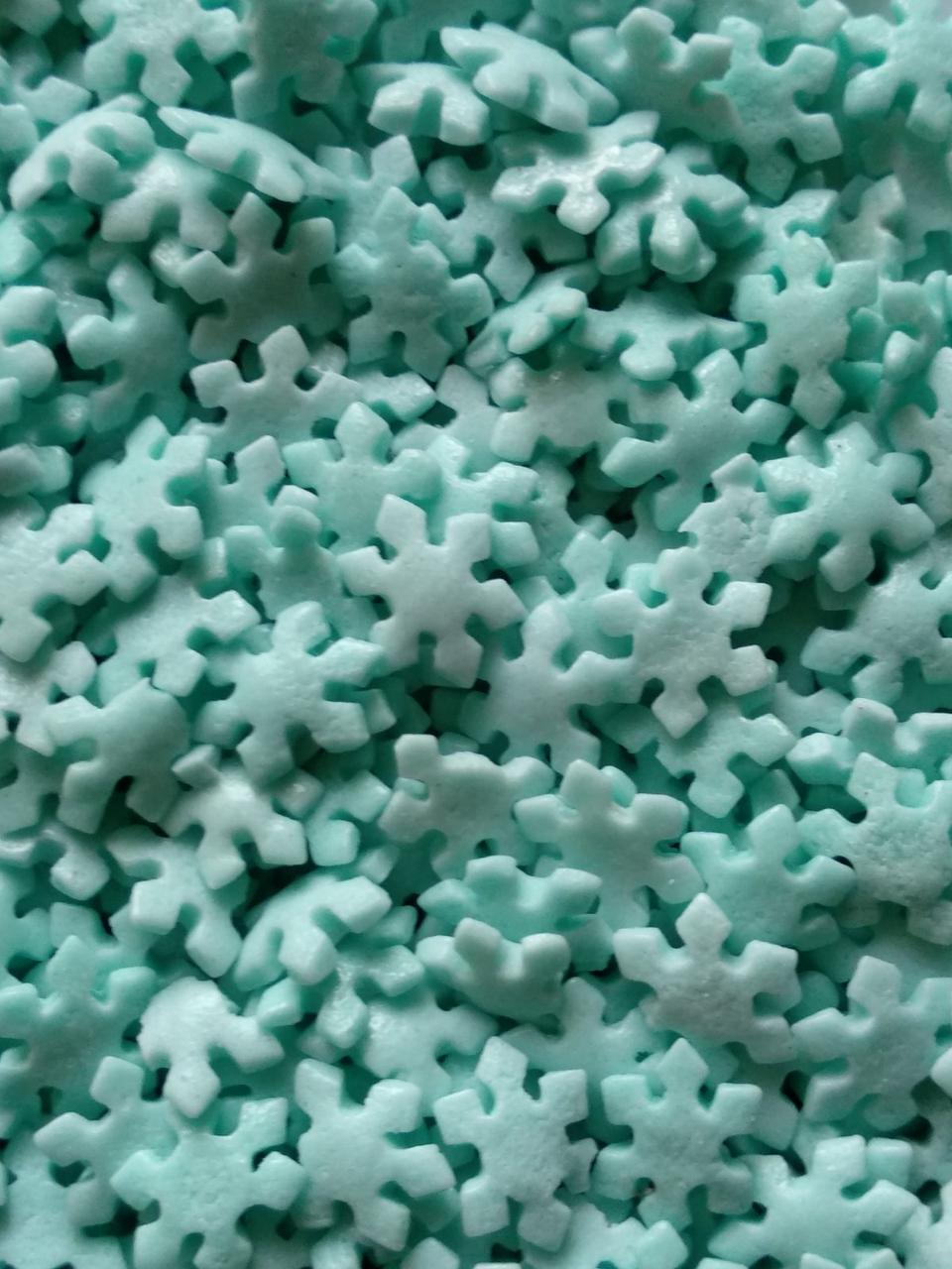 Посипка цукрова Сніжинки світло блакитні 40 г