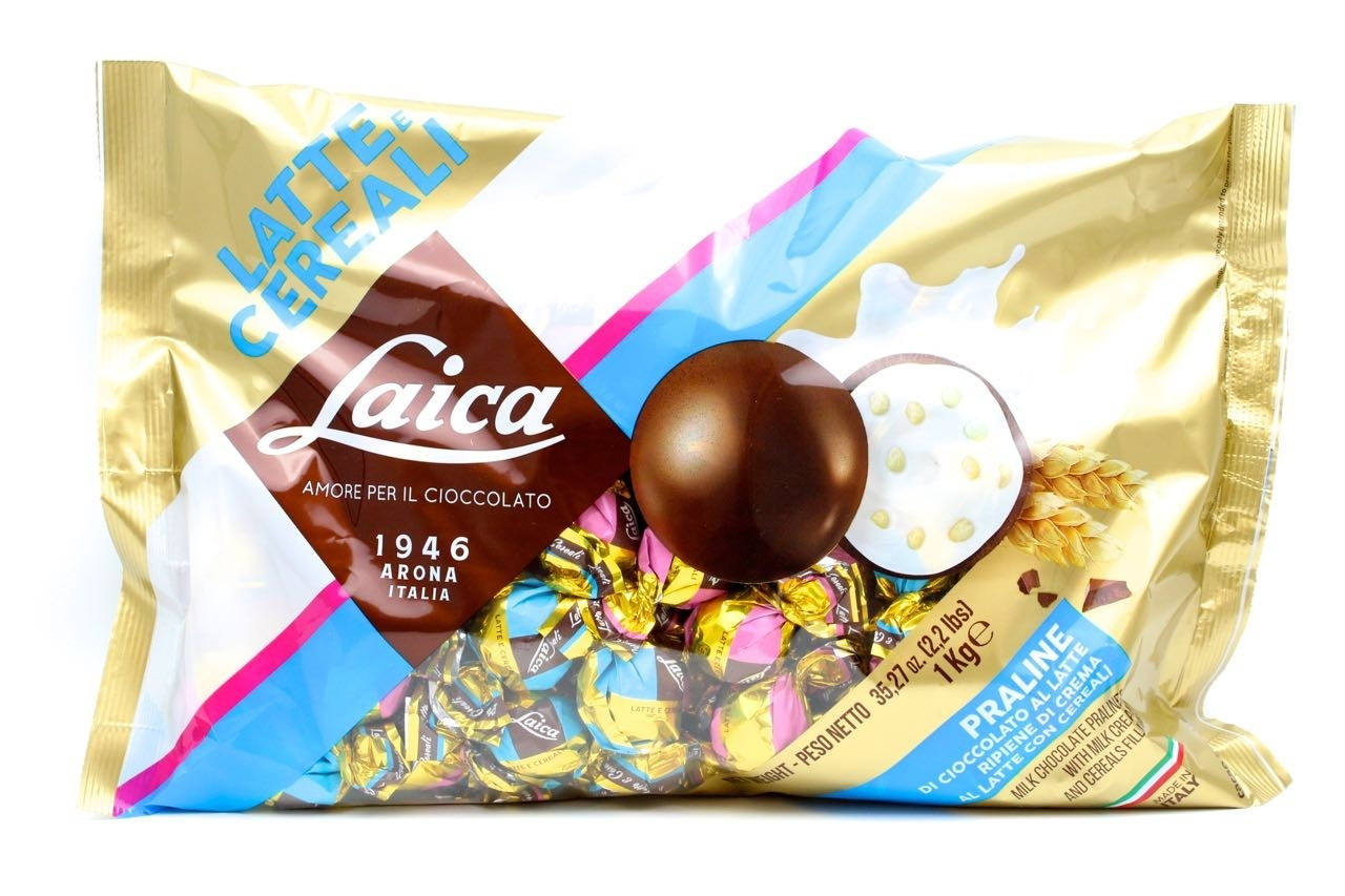 Шоколадні цукерки праліне Laica Praline Latte Cereali 1 кг