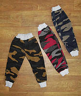 Спортивные детские штаны "Камуфляж" на флисе, теплые брюки для детей с карманами