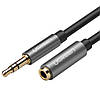 Кабель аудіо Ugreen 3.5 mm подовжувач 2М Black Gray (AV118), фото 7