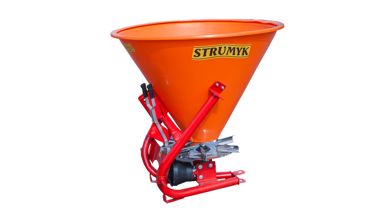 Розкидач міндобрив Strumyk 500 (пластик, диск з нержавійки) до трактора