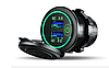 Автомобільний швидкий QC3.0 36W зарядний пристрій гніздо врізна розетка кругла зелена 2 USB (12-24В) CPA, фото 4