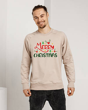 Світшот із модним принтом MERRY CHRISTMAS тканина двонитка S-3XL, фото 2