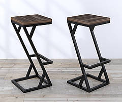 Стілець барний BS-2 метал чорний матовий сидіння квадратне (Loft DesignTM)