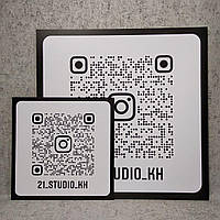 Пластиковая табличка Инстаграм визитка с QR-кодом