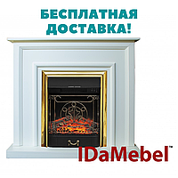 Каминокомплект IDaMebel Adele Белый Majestic Brass