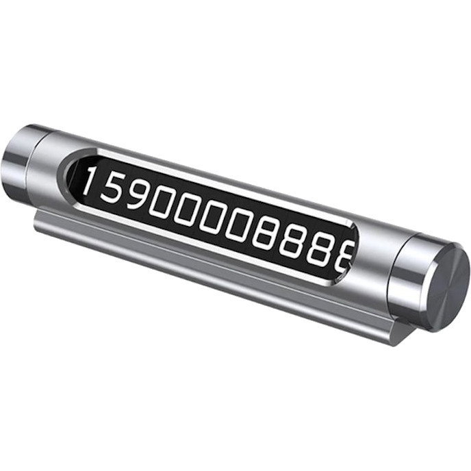 Паркувальна карта Baseus All Metal Temporary Parking Number Silver Plate (ACNUM-C0S), фото 1