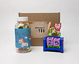 Подарунковий набір "Єдиноріг і кіт": вічний календар "Кіт" і цукерки в баночці "Для виконання бажань", фото 2