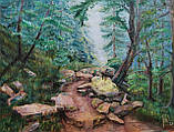 Картина маслом "Лісова стежка в Карпатах", живопис 40*50, фото 3