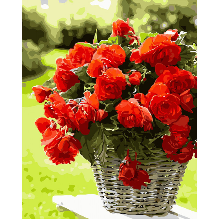 Картина за номерами 40х50 см Ідейка (без коробки) Подарунок в кошику (КНО 3078), фото 1