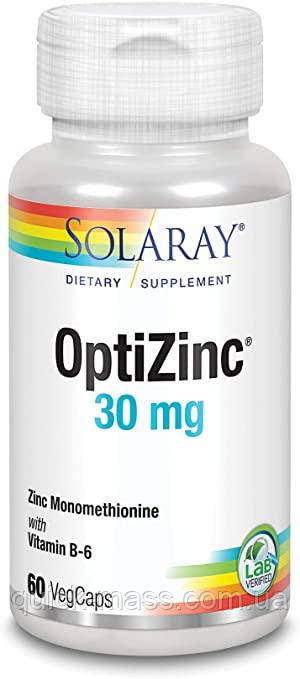 Цинк для імунітету Solaray OptiZinc 30 mg 60caps