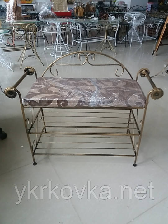 Кований пуф з ручками 95 см