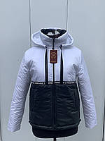 Женская демисезонная куртка двухцветная короткая на весну и осень, модель Спорт, размеры 44 -54.