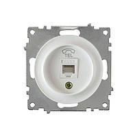 Розетка телефонна 1xRJ11, колір білий OneKeyElectro