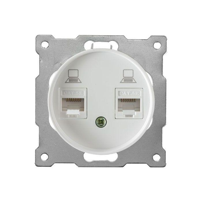 Розетка подвійна комп'ютерна RJ45 кат.5e, колір білий OneKeyElectro (серія Florence) арт.1Е20901300, вибір