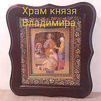 Икона Рождество Пресвятой Богородицы, лик 10х12 см, в темном деревянном киоте