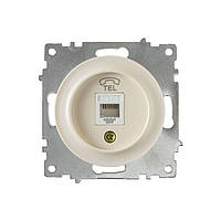 Розетка телефонна 1xRJ11, колір бежевий OneKeyElectro