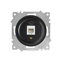 Розетка телефонна 1xRJ11, колір чорний OneKeyElectro