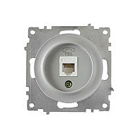 Розетка телефонна 1xRJ11, колір сірий OneKeyElectro