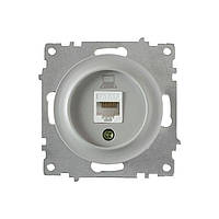 Розетка комп'ютерна 1xRJ45 кат.5e, OneKeyElectro сіра