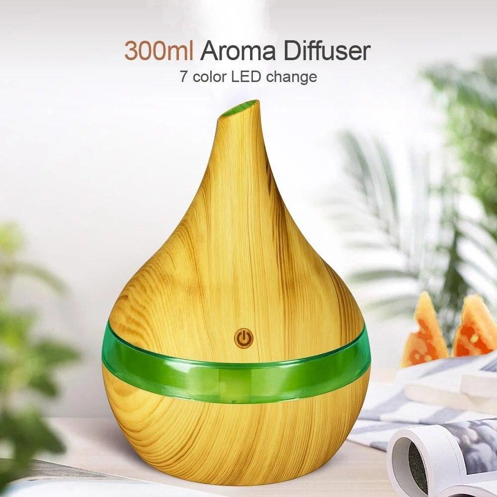 Ультразвуковий уловитель повітря Humidifier Light wood c підсвічуванням і аромадіффузором