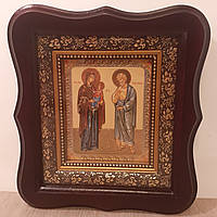 Икона Разрешение Бесплодия, лик 10х12 см, в темном деревянном киоте