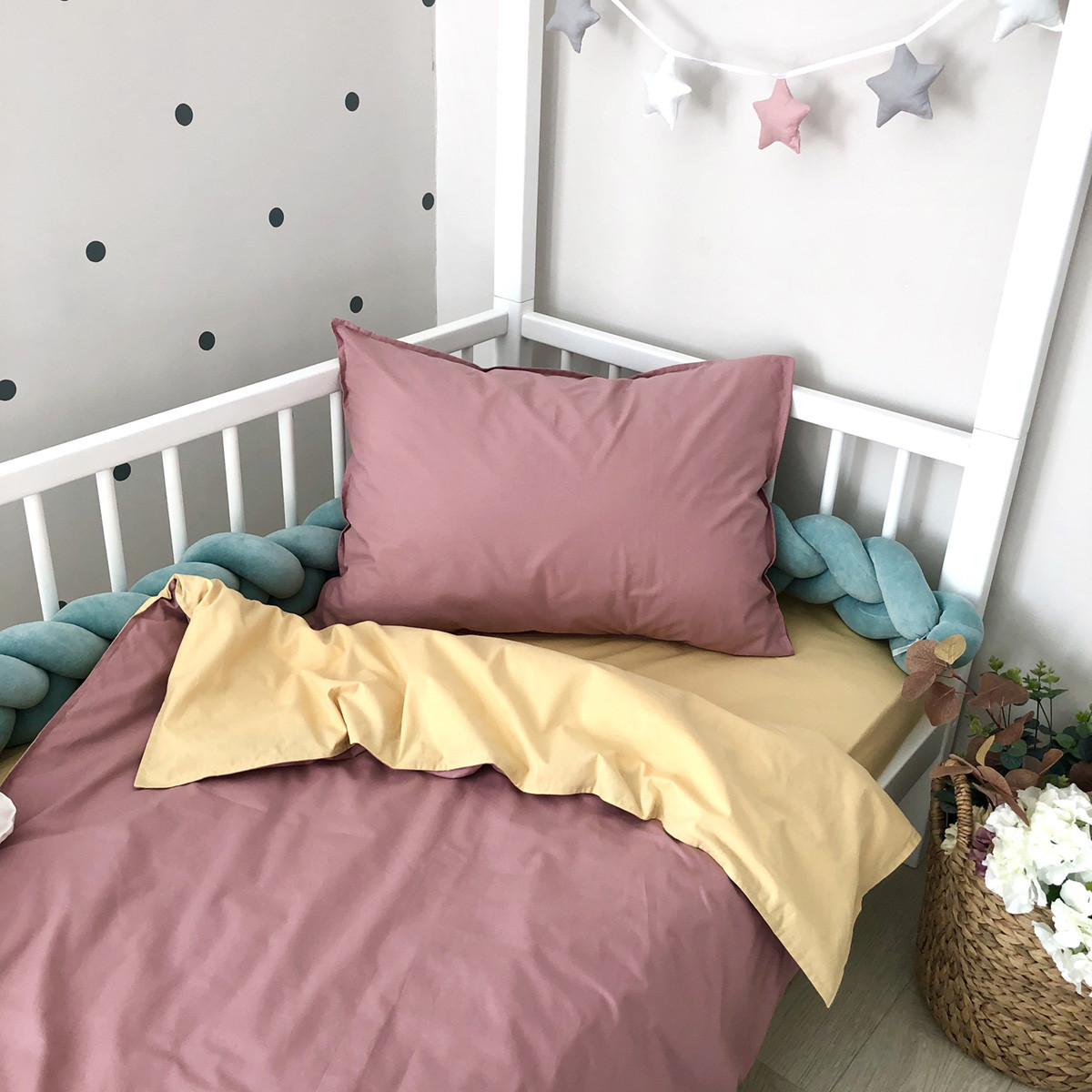 Підлітковий комплект змінної білизни Гірчиця/Ягідний 190 см