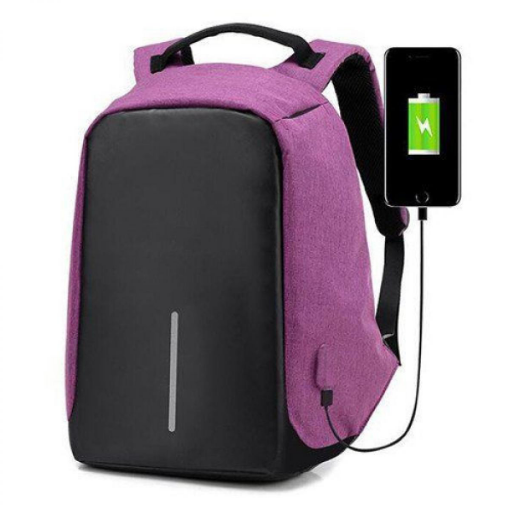 Рюкзак антивор HLV 1701 с отделениями для ноутбука, планшета 13 л Purple