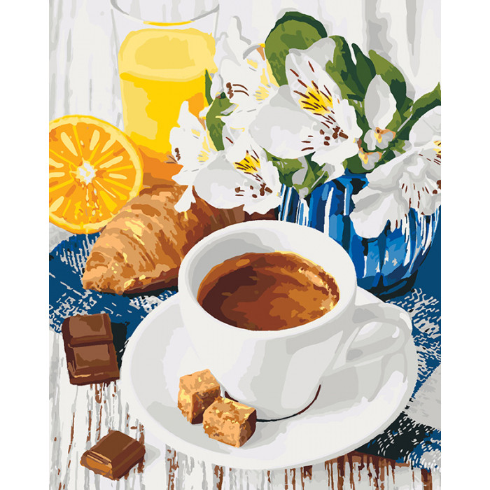 Картина за номерами 40х50 см Ідейка (без коробки) Ранкові ласощі (КНО 5539), фото 1