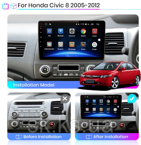 Junsun 4G Android магнітолу для Honda Civic 8, FK, FN, FD, 2005-2012 wifi