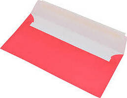 Конверт DL 110*220мм скл., червоний 80г/м (500)