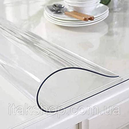 Скатертина М'яке скло для столу і меблів Soft Glass (1.5х1.5м) товщина 0.5 мм Прозора