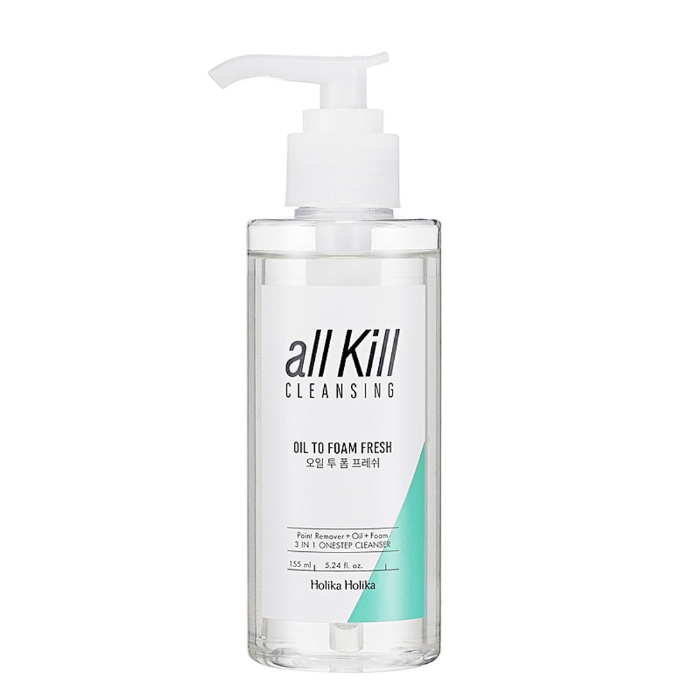 Освіжаюча олія для очищення шкіри обличчя Holika Holika All Kill Cleansing Oil To Foam Fresh 155 мл