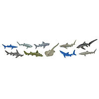 Набір фігурок Safari Ltd Риби Акули, 10 шт. в тубусі, "Морські тварини і мешканці", 697104