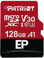 Карта пам'яті Patriot microSDXC EP Series 128GB Class 10 UHS-I (U3) V30 A1 W-80MB/s R-90MB/s +SD-адаптер