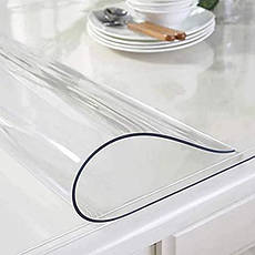 Скатертина М'яке скло для столу і меблів Soft Glass (2.4х1.5м) товщина 0.5 мм Прозора, фото 3