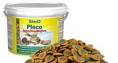 Корм фасований Tetra Pleco Spirulina Wafers для великих рослиноїдних донних риб 100 г