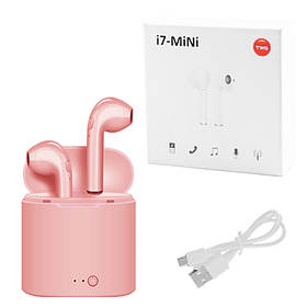 Навушники бездротові i7mini TWS 5.0 з кейсом, pink