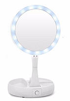 Дзеркальце з підсвіткою для макіяжу кругле My Fold Away Mirror 131541, фото 2