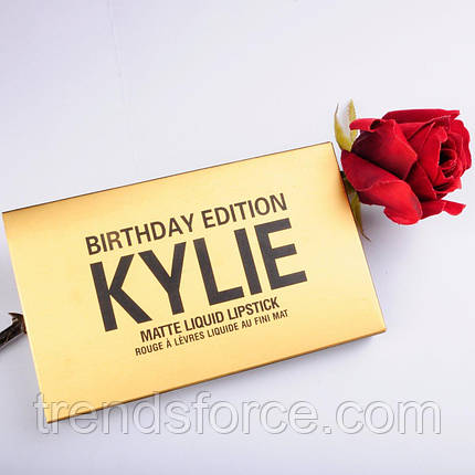 Набір рідких матових помад Kylie Birthday Edition золото 129704, фото 2