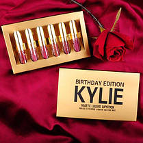 Набір рідких матових помад Kylie Birthday Edition золото 129704, фото 3
