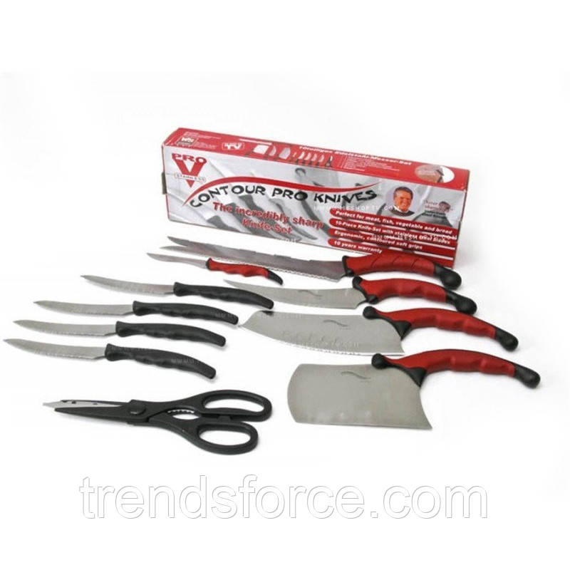 Набір кухонних ножів контур з магнітною рейкою 11 предметів Contour Pro Knives 130337